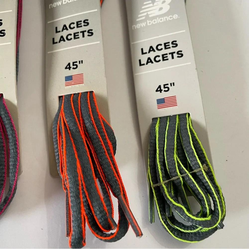 New Balance Gray/Neon Oval  Laces 45” Bundle